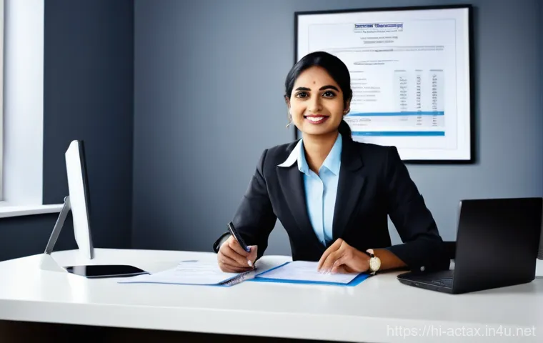 전산세무회계 고급 자격증 취득 준비 - **Prompt:** A confident, intelligent Indian professional in their late 30s (male or female), dressed...