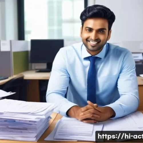 전산세무회계 실무에서 배우는 노하우 - **Prompt:** "An Indian small business owner, male or female, dressed in smart, contemporary business...